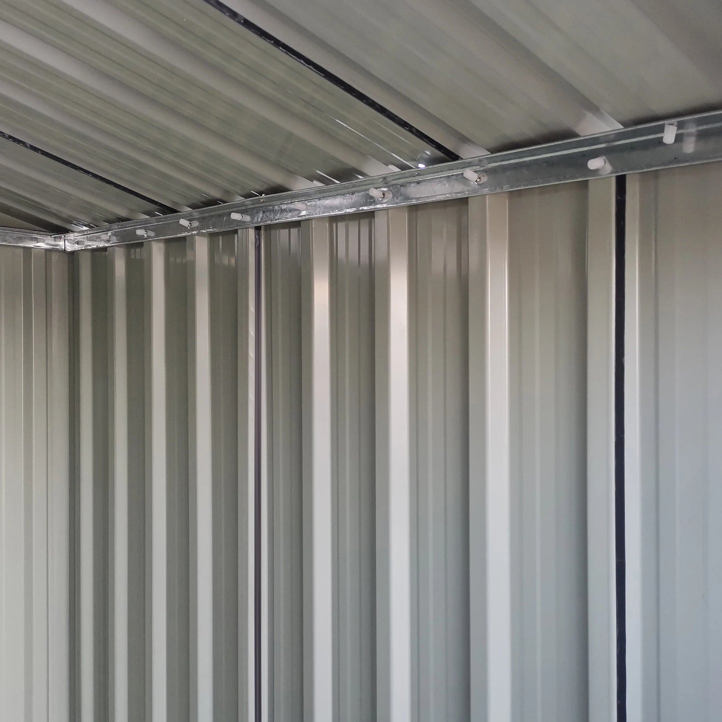 Steel Tool Shed with Sloped Roof and 4 Air Vents, 152x132x188cm, Dark Grey