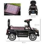 HOMCOM Ride-On Toy Car for Kids, Off-Road Vehicle with Lights and Music, Ages 18-36 Months, 68x30.5x41.5cm, Black