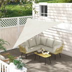 3x3x3m HDPE Triangle Sun Shade Sail for Outdoor Spaces, Cream/Ivory White