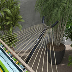Outsunny Hammock Stand, 330 cm Max, with 6 Holes and Wheels, Metal, 290 x 120 x 115 cm, Black