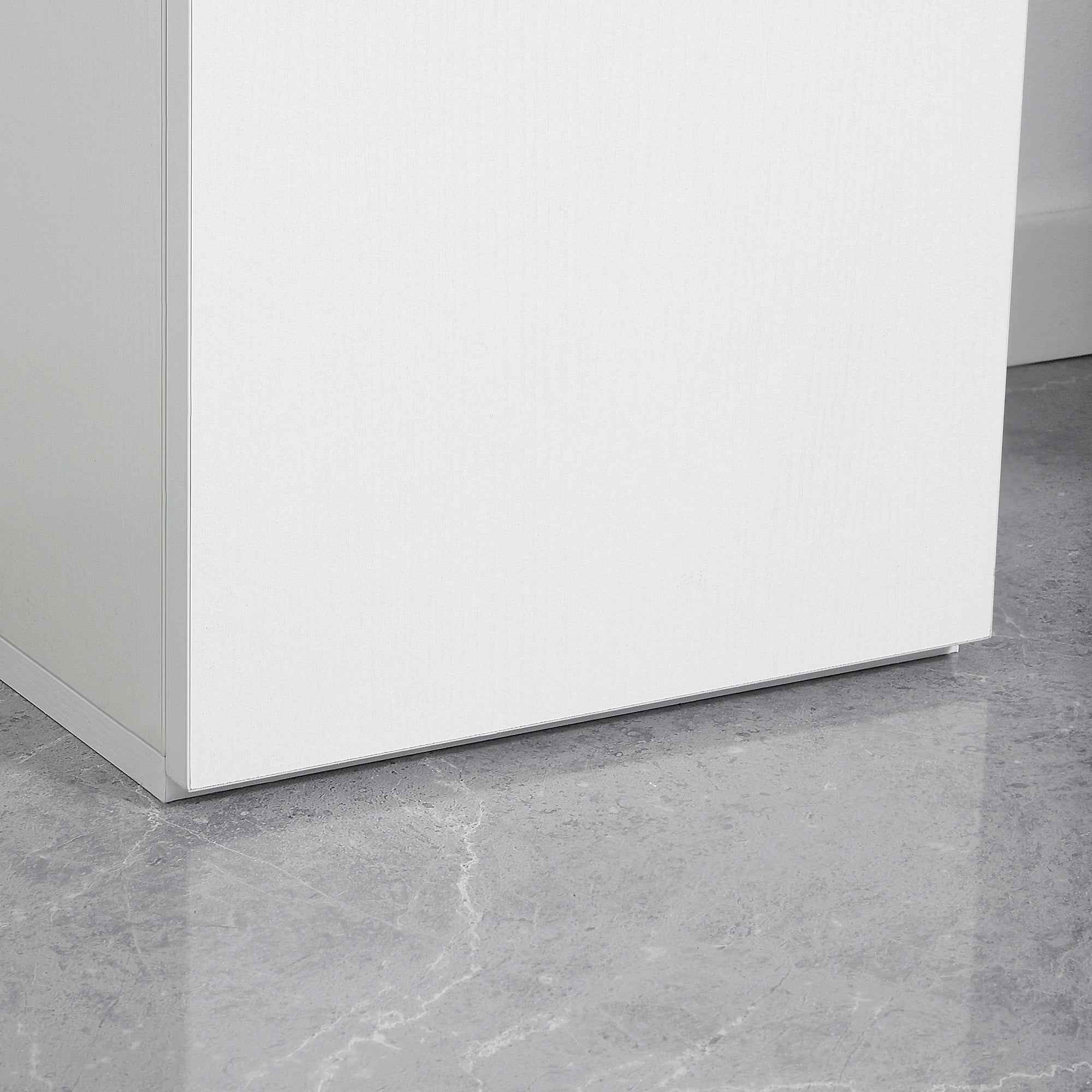 kleankin Bathroom Cabinet with Adjustable Shelf, 2 Closed Shelves and a Wooden Drawer, 30x28x180 cm, White