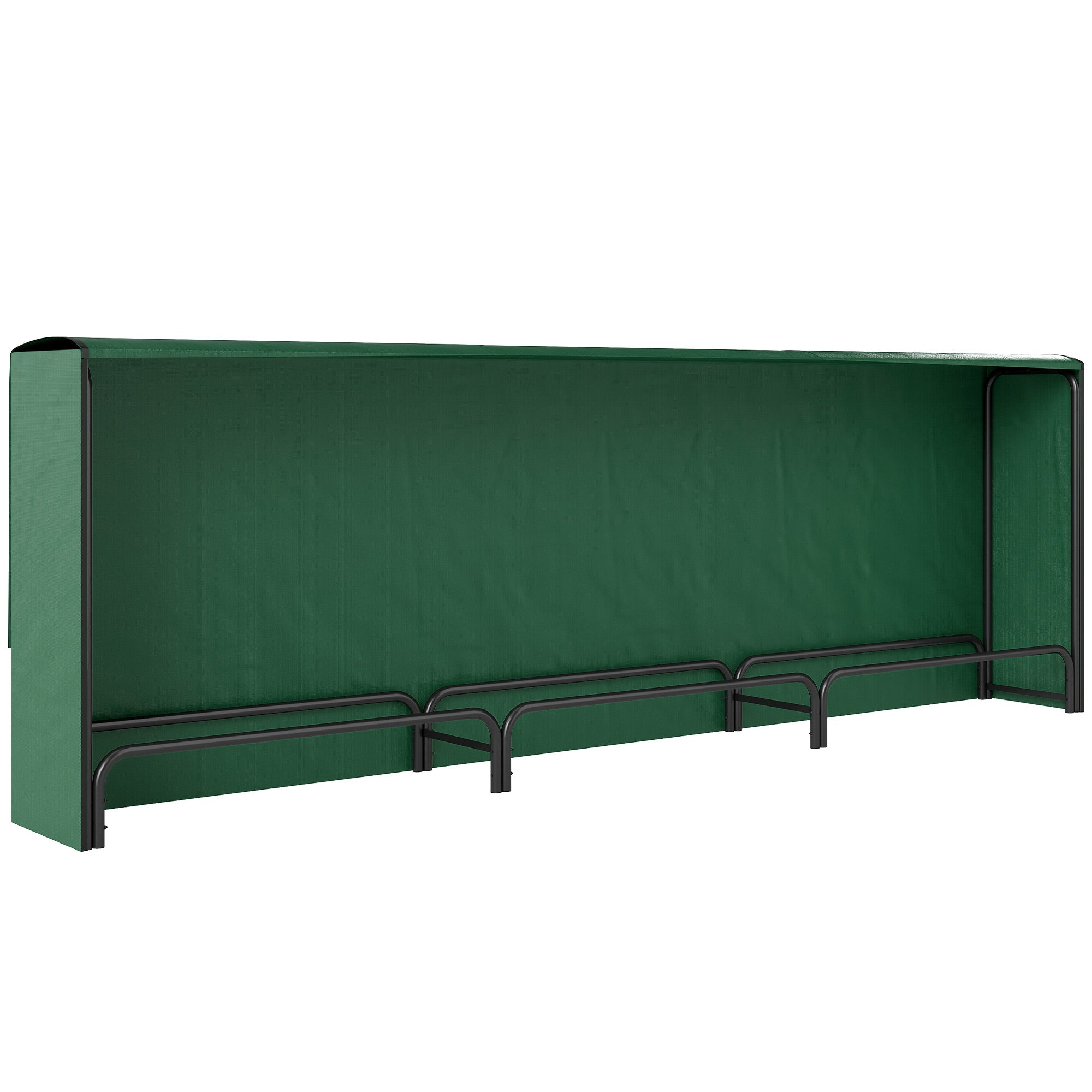 1m³ Adjustable Firewood Rack with Waterproof PE Tarpaulin, Metal, 300x36x99cm, Black and Dark Green