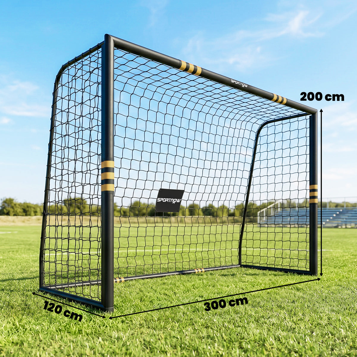 SPORTNOW Soccer Goal with Net and EPE Padding, 3x1.2x2 m, Yellow