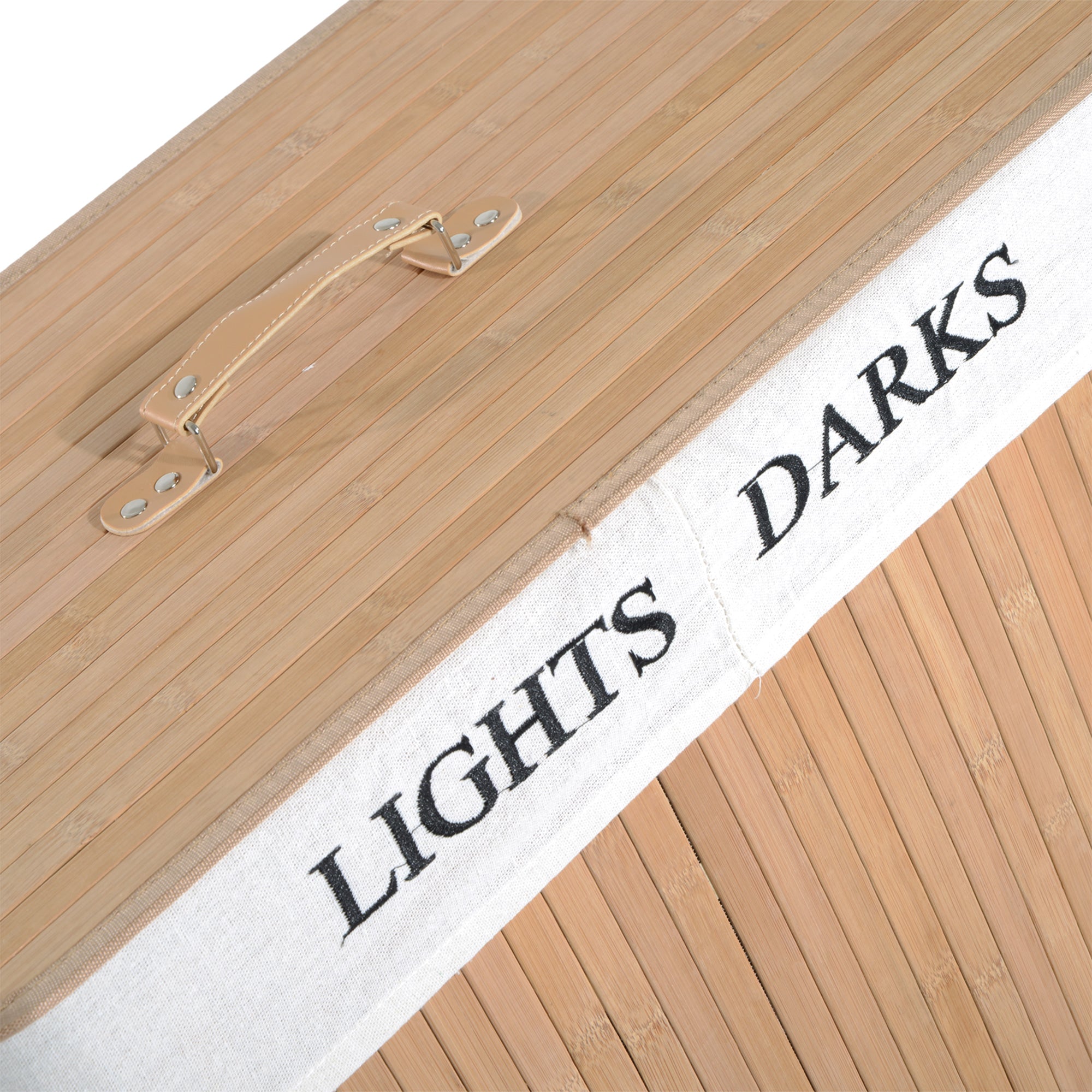 Bamboo Laundry Hamper with Lid and Removable Liner, 52 x 32 x 63cm