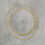 HOMCOM Modern and Round Decorative Wall Mirror with Hooks, in Glass and Metal, Ø65x1 cm, Gold - Borgè