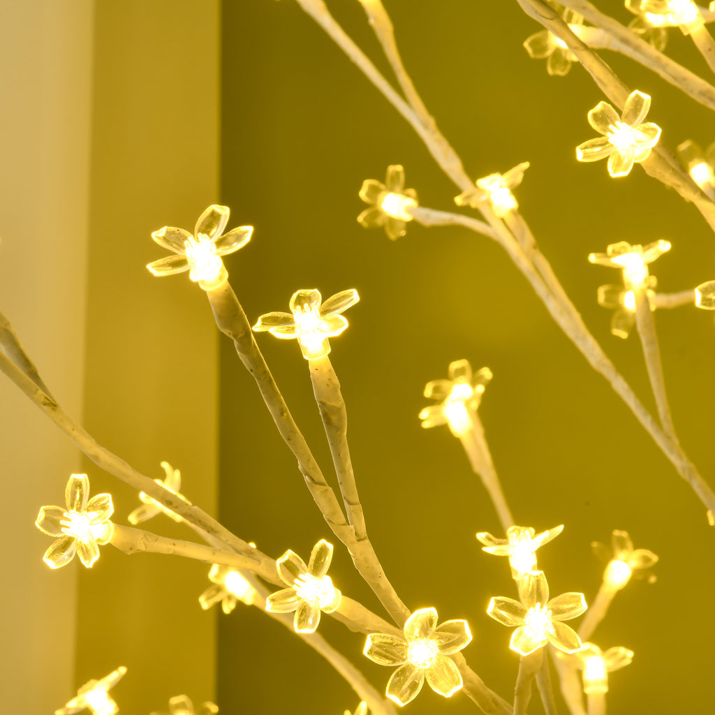 180cm Tall Birch Tree with 180 LED Lights and 3 Brightness Levels for Indoor and Outdoor Use, White