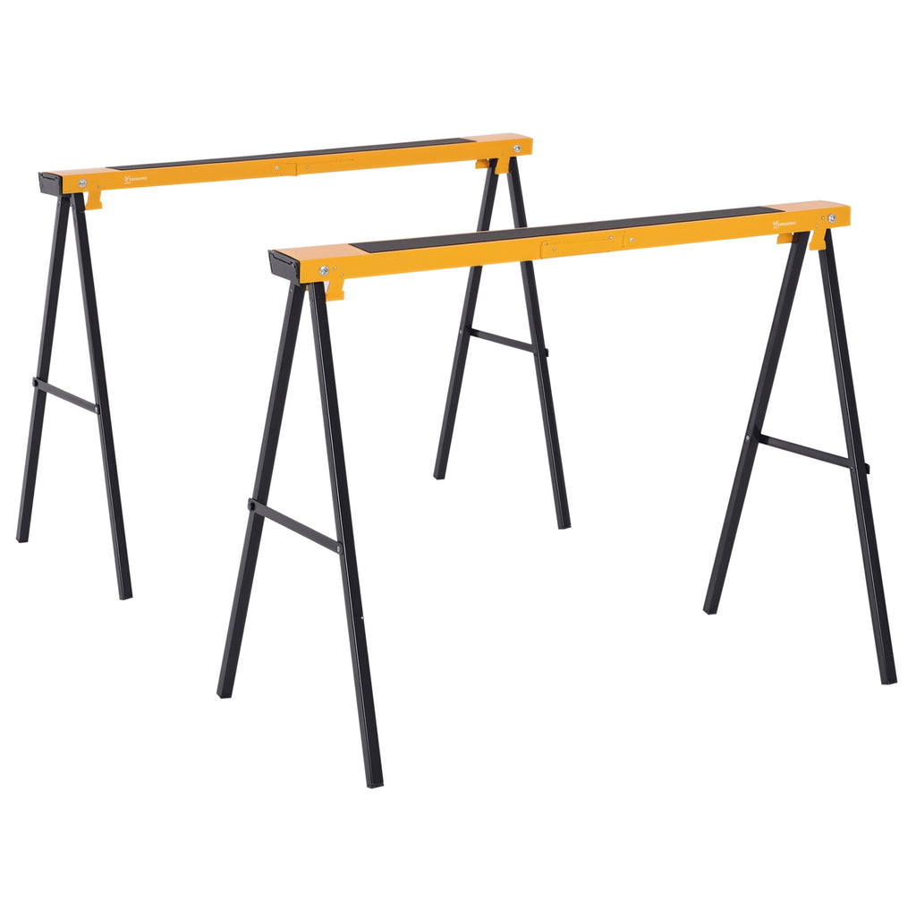 Set of 2 Folding and Portable Work Stands, Non-Slip Rubber Worktop, Max. Load 250kg