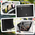 PawHut Folding Dog Stroller with Basket and Cup Holder, Max. Weight 10 kg, 77 x 44 x 102 cm, Black