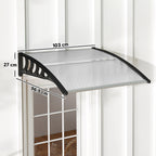Outsunny Outdoor Polycarbonate Canopy for Doors and Windows, 103x96.5x27cm, Transparent