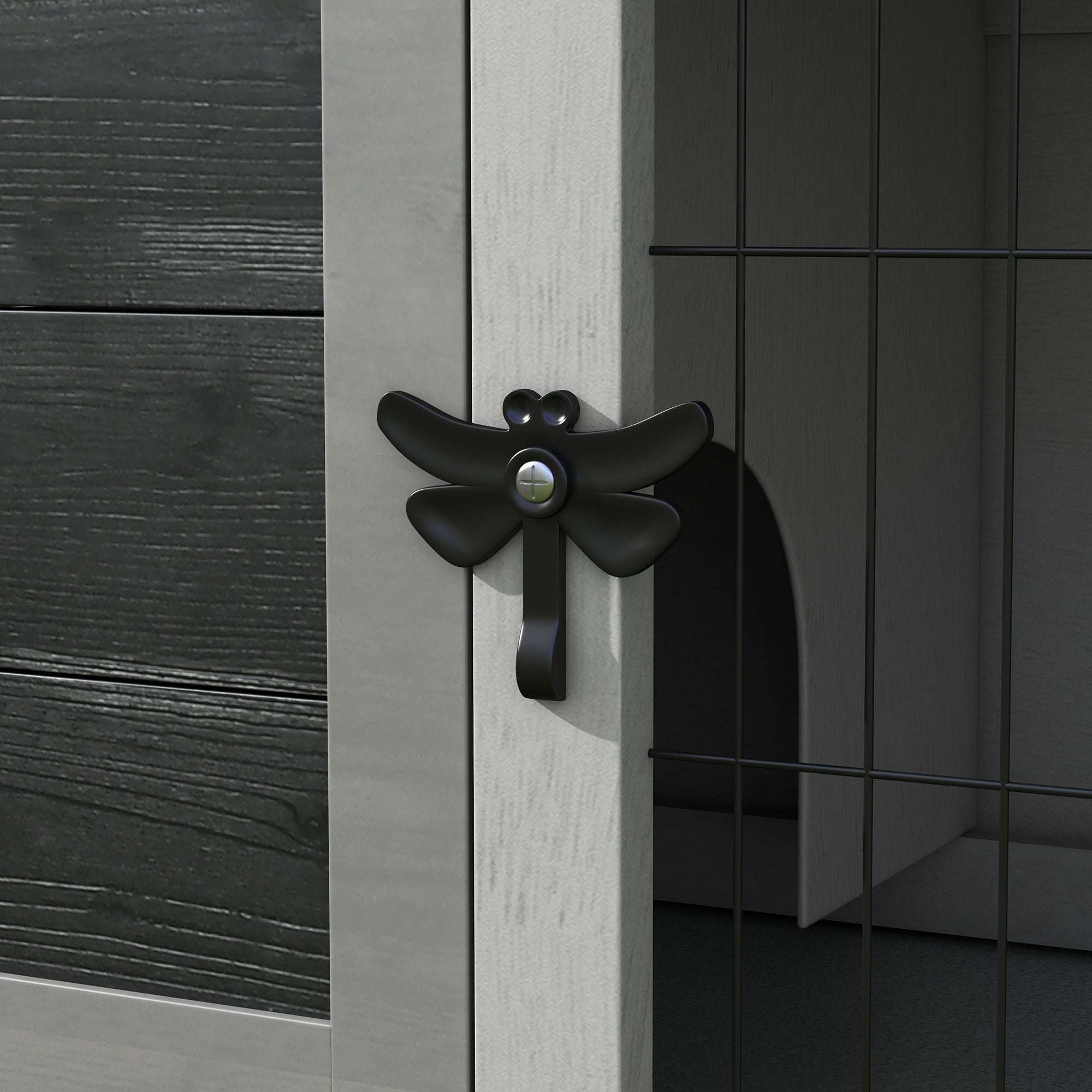 PawHut Outdoor Wooden Raised Hutch with Opening Roof and Removable Tray, 84x43x70cm, Gray - Borgè