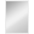 HOMCOM Rectangular Wall Mirror with Hooks, Glass and MDF Wall Mirror, 40x60 cm, White