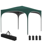 Gazebo, Adjustable Height Garden Gazebo with Drainage Holes and Carry Bag, Metal, Green - Borgè