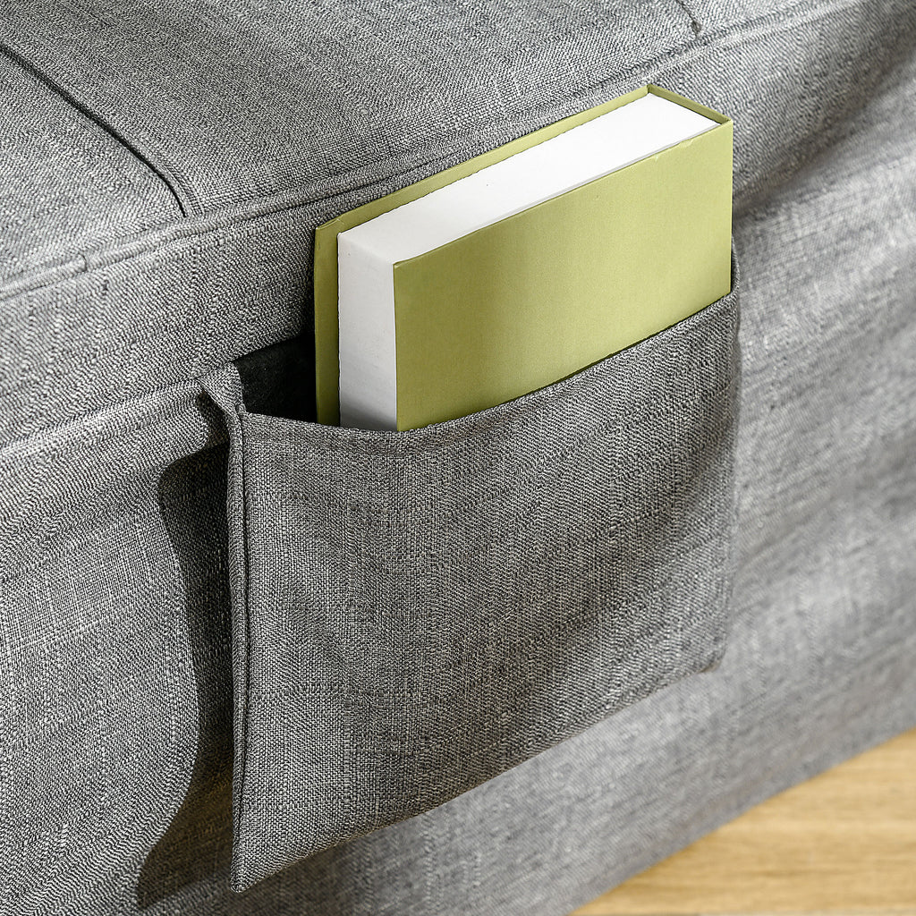 Ottoman 4 in 1 Multipurpose Folding Ottoman and single Bed with 5 Level Reclining Backrest, Grey - Borgè