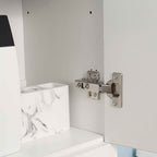 kleankin Bathroom Cabinet with Adjustable Shelf, 2 Closed Shelves and a Wooden Drawer, 30x28x180 cm, White