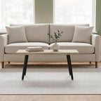HOMCOM Nordic Style Coffee Table with Adjustable Feet, Wood and Steel, 100x50x45 cm, Black and Oak