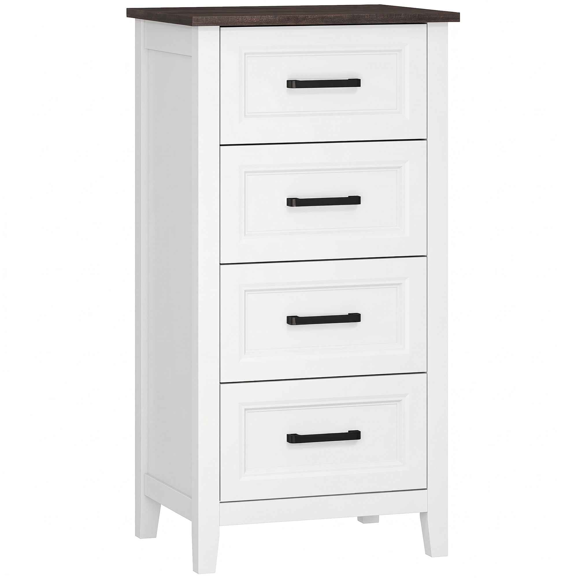 HOMCOM Chest of Drawers with 4 Drawers, Tall Unit for Bedroom and Living Room