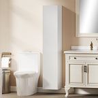 Wall-Mounted Bathroom Cabinet with Adjustable Shelves and Soft-Close Closure, 30x31.5x160 cm, White