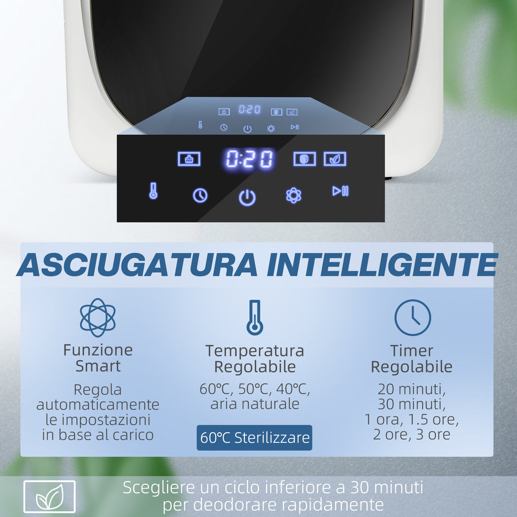 4kg Load Air Dryer with Timer and Smart Program, Stainless Steel and ABS, 48x40x56 cm, White