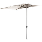 Space-saving Mezzaluna Wall Parasol with Crank Opening, Cream - Borgè