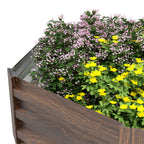 Outsunny Hexagonal Galvanized Steel Raised Garden Bed with Open Bottom, Brown