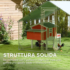6m² Chicken Coop for 6-8 Animals with Waterproof Roof, Feeder and Perch, 3x2x1.9m, Silver