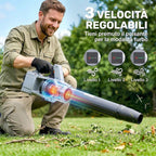Outsunny 36V Cordless Leaf Blower, 2 x 4000mAh Batteries, Charger Included, Lightweight Model.