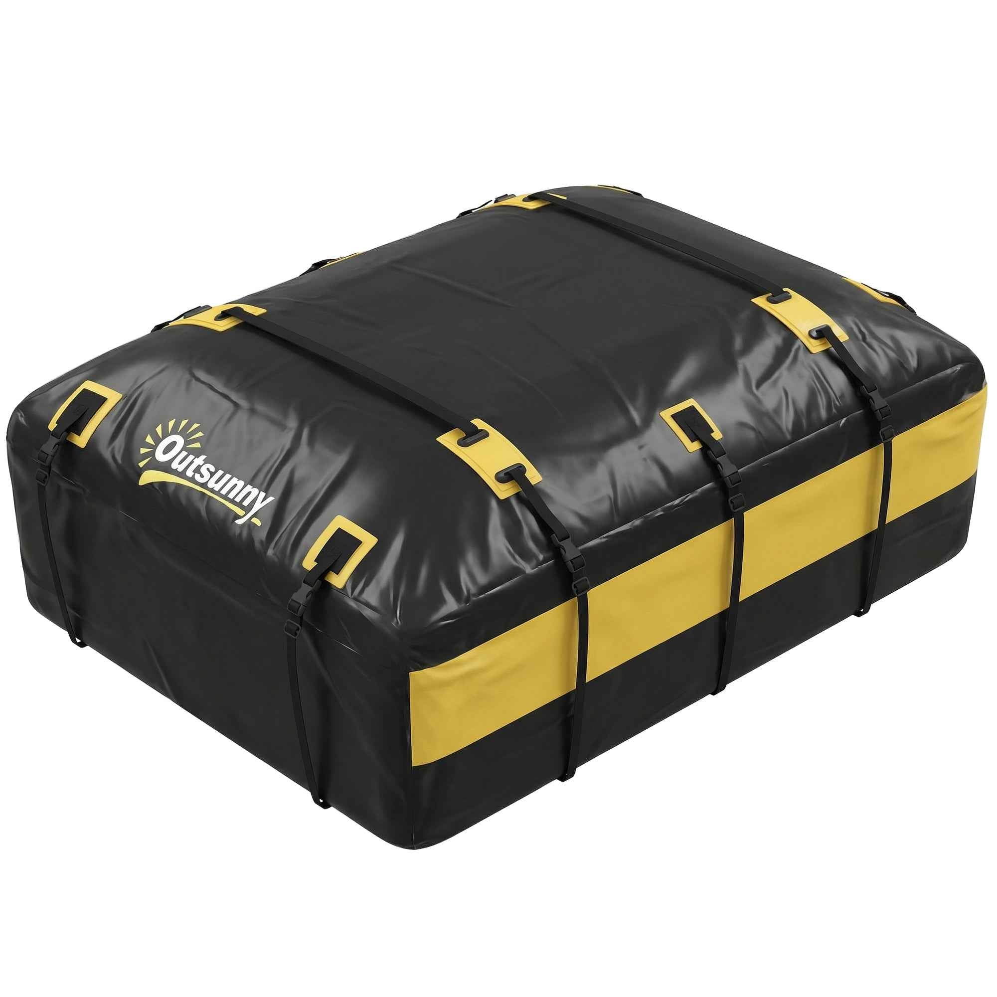 Outsunny 595L Waterproof Roof Rack Cargo Bag, Yellow