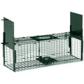 Trap Cage for Small Live Animals with Double Door and Handle, 60x18x20cm, Dark Green