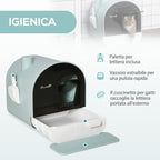 Closed Cat Litter Box with Filters, Scoop and Tray, PP Structure, 43x44x47cm, Green