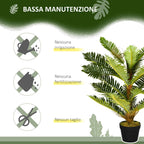 HOMCOM Artificial Palm Tree with 18 Leaves and Pot Included for Indoors, Height 85 cm, Green