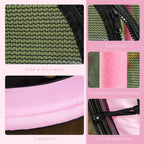 Children's Trampoline with Safety Net and Padded Poles Ages 3-10 Years, Ø140 x 190 cm, Pink