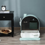 Closed Cat Litter Box with Filters, Scoop and Tray, PP Structure, 43x44x47cm, Green