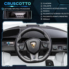 Electric Car for Children 3-5 Years Lamborghini 12V with Remote Control and Speed 3-5km/h, White