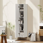 Wall-Mounted Bathroom Cabinet with Adjustable Shelves and Soft-Close Closure, 30x31.5x160 cm, White