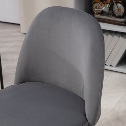 HOMCOM Office Chair with Adjustable Height and Rocking Function, Velvet Fabric Cover, Gray - Borgè