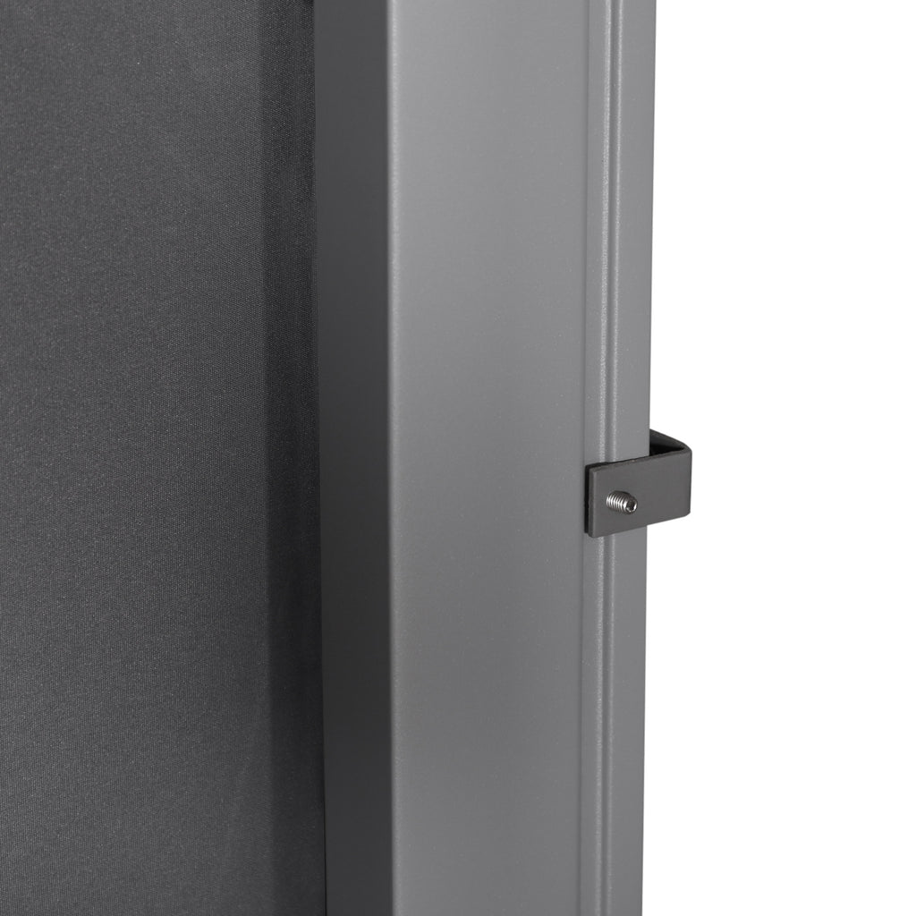 Extendable Garden Privacy Screen 3x1.8m, Anti-UV Polyester and Aluminum, Grey