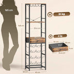 HOMCOM Mobile Bar, Bar Cabinet with Drawer, Cup Holder, Rustic Brown