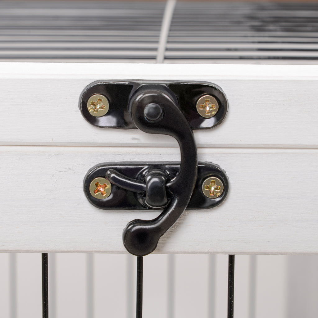 Wooden Rabbit Hutch with 4 Wheels, Rabbit House and Ramp, 90x53x59cm, Brown