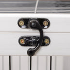 Wooden Rabbit Hutch with 4 Wheels, Rabbit House and Ramp, 90x53x59cm, Brown