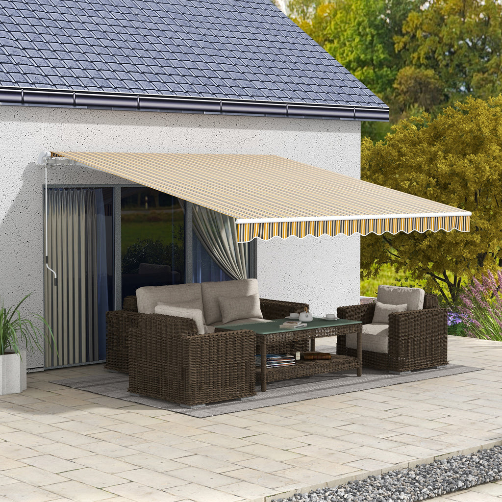Outdoor Awning with Crank Arms, 350x250 cm, Yellow