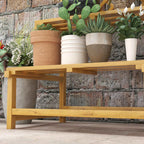 Outsunny Planter with Trellis for Climbing Plants, 2 Shelves and Top Bar, in Fir Wood, 75x50x166 cm, Yellow