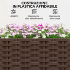 Outsunny 85L Raised Planter with Lockable Wheels, Self-Watering and Drainage Holes, Brown
