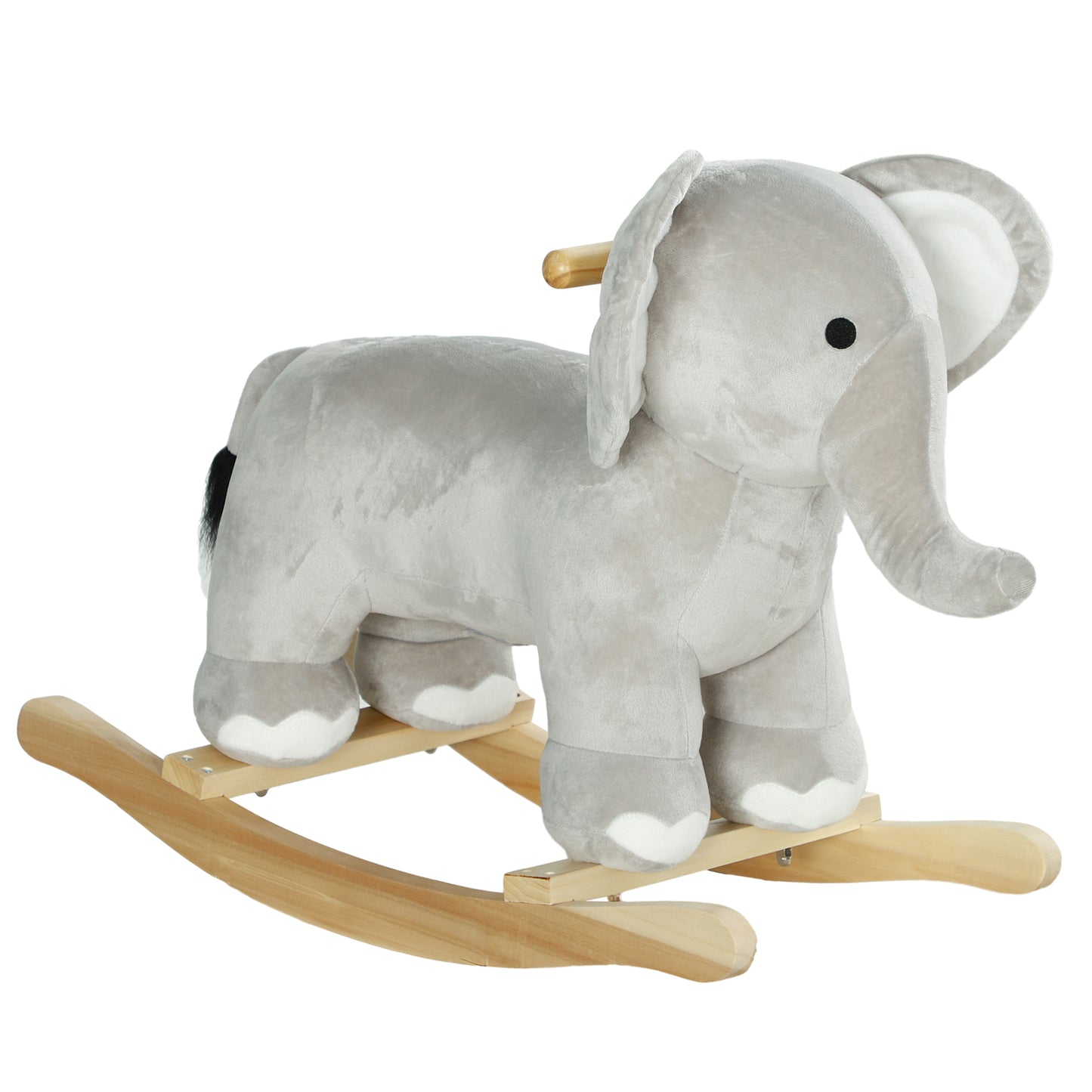 AIYAPLAY Rocking Horse for Children 2-4 Years in Elephant Shape with Sounds and Soft Cover, Gray