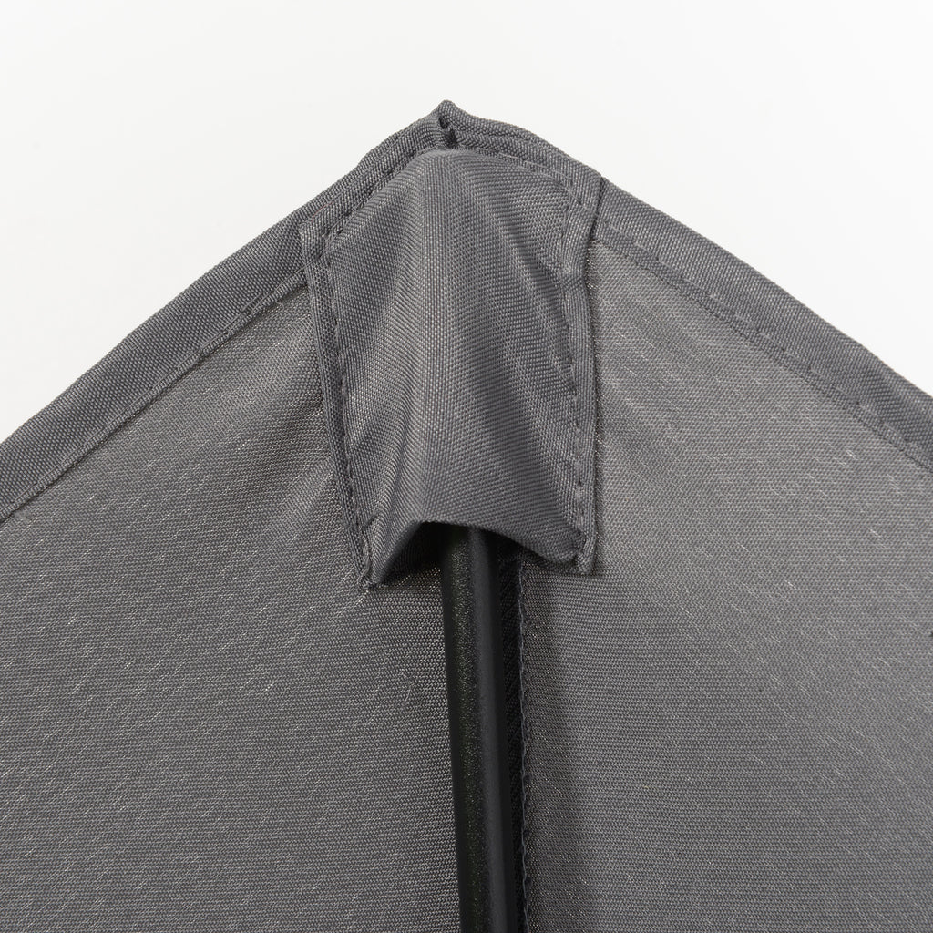 Garden Umbrella 2x2 m with 6 Ribs with Air Vent, in Aluminium, Metal and Dark Gray Polyester