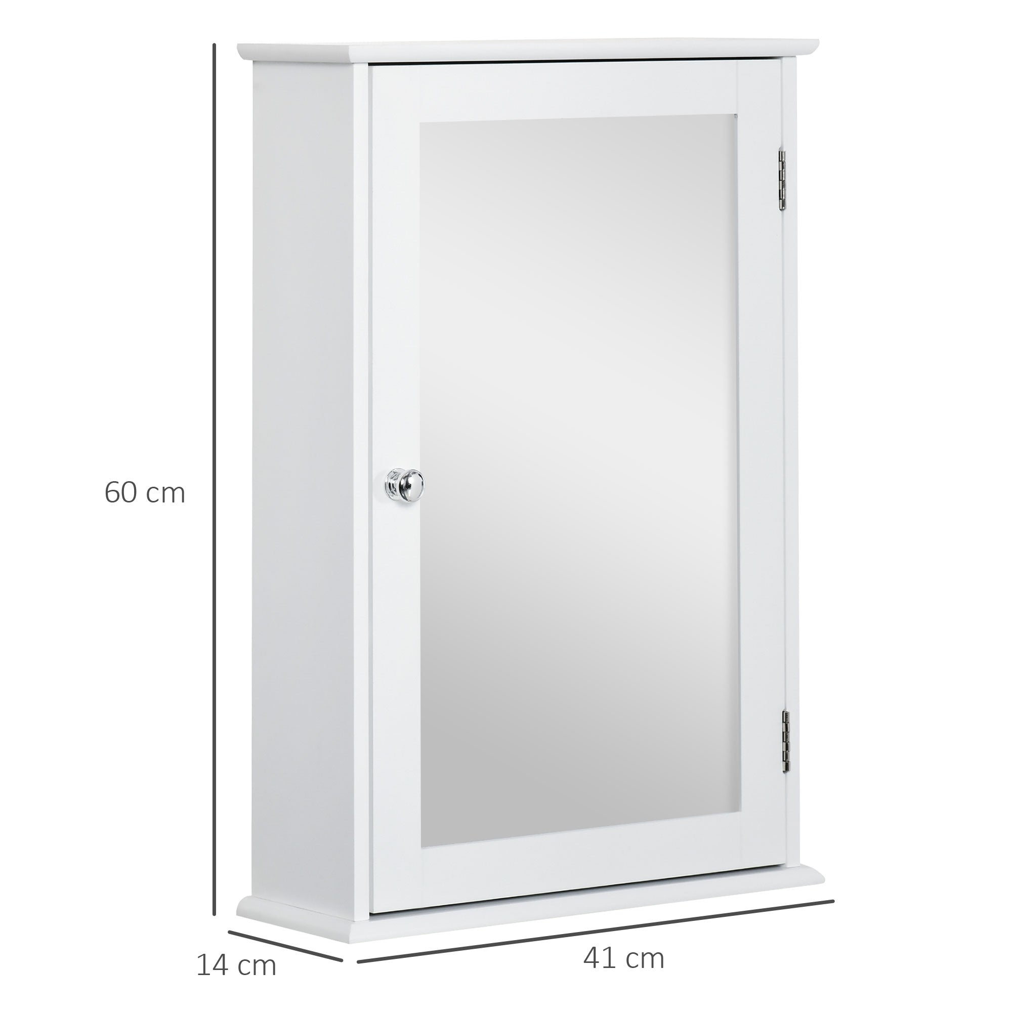 kleankin Bathroom Mirror Cabinet with Magnetic Door, Bathroom Cabinet with Mirror, Adjustable Shelf, White