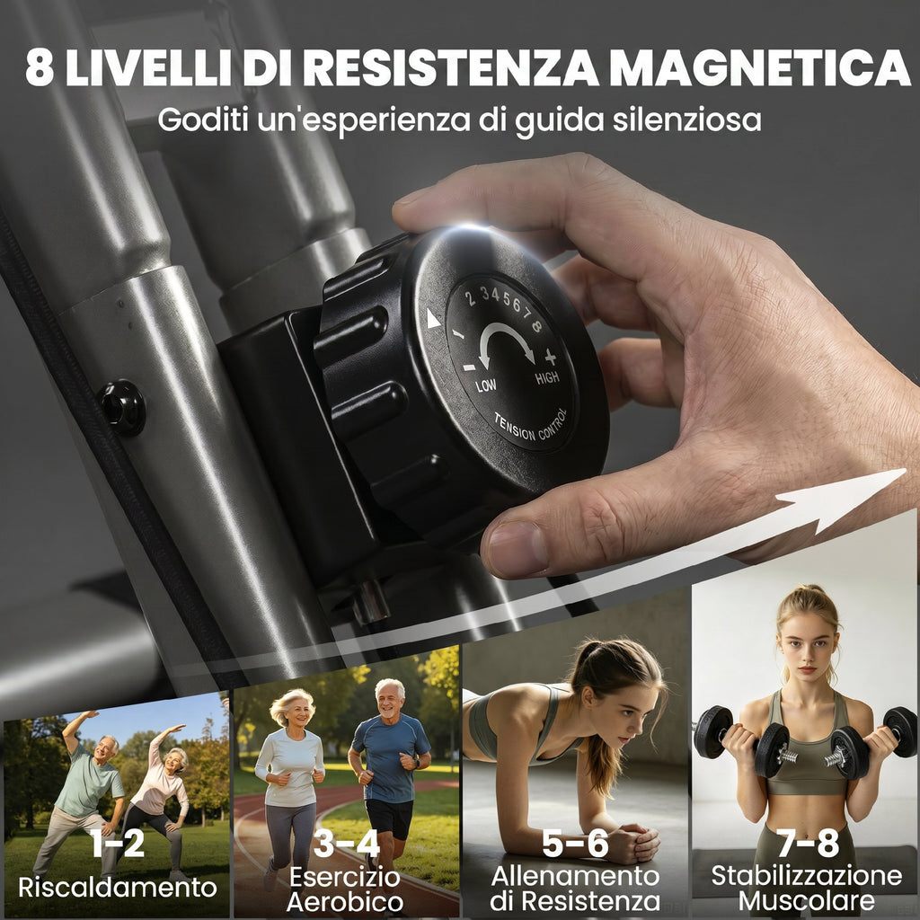 SPORTNOW Magnetic Exercise Bike with 8-Level Resistance, LCD Display and Bluetooth App, in Black Q195 Steel