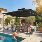 Outsunny Garden Gazebo Outdoor Gazebo Double Roof 3x3 m Dark Grey