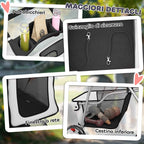 PawHut Folding Dog Stroller with Rain Cover, Swivel Wheels, and Washable Cushion, Grey