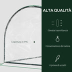 Outsunny Steel Tunnel Greenhouse with PVC Cover, 200x100x80 cm, Transparent and Green