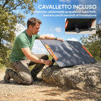 HOMCOM 100W Foldable Solar Charger with USB-A and USB-C Ports for Fast Charging, IP67, Black